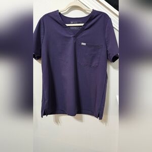 Figs Catarina one pocket scrub top, size large, purple